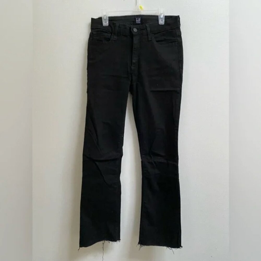 GAP Women's Black Flare Jeans with Raw Hem